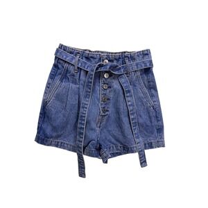 Abercrombie & Fitch Natural Rise Short Women 24 00 Blue Paperbag Denim Summer